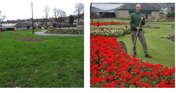 Cleckheaton Memorial park in 2009 (right) and this winter (left)